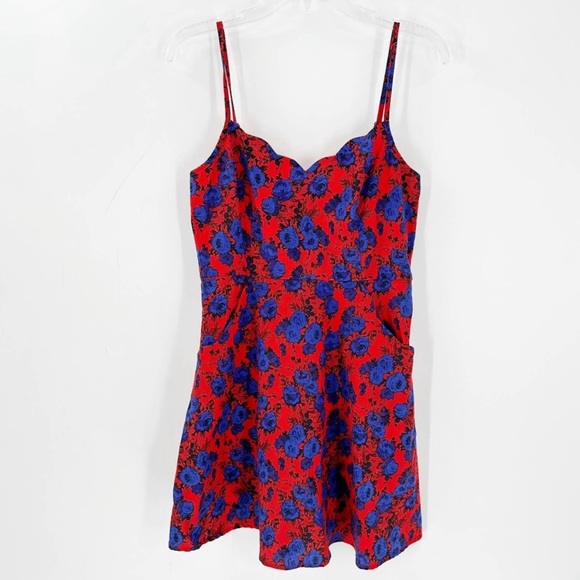 MARKET & SPRUCE Crissie Scallop Detail Linen Blend Dress - Size Large - Picture 7 of 10